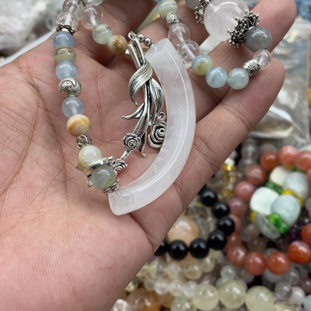 银S925镶嵌手链烟晶