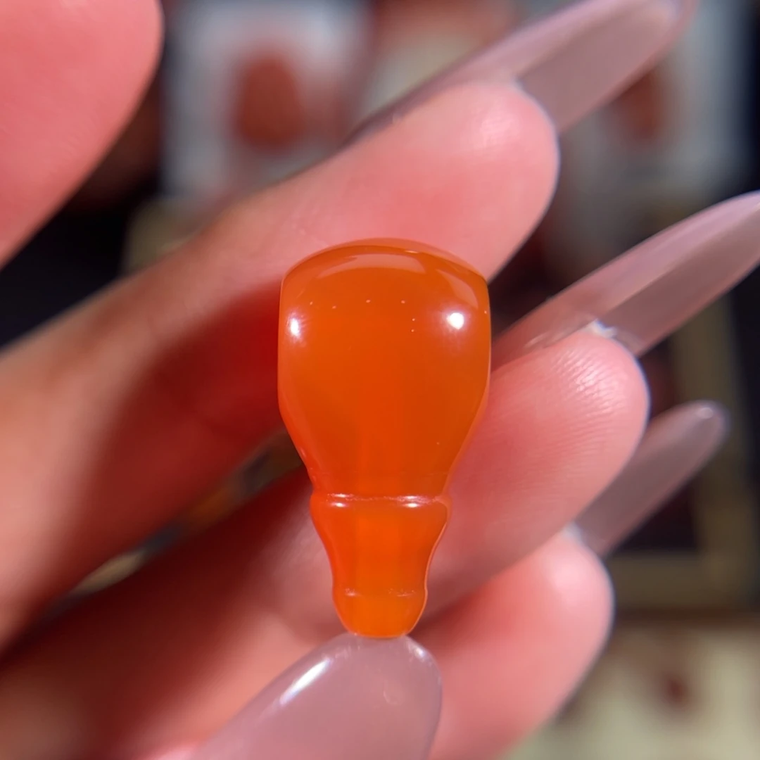 南红玛瑙未镶嵌三通对孔11.1