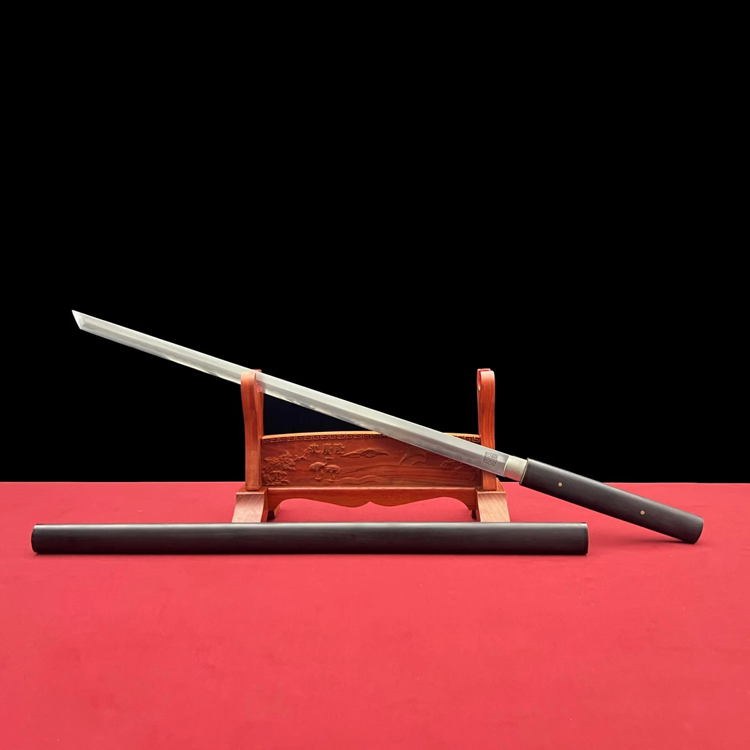 龙泉沈广隆-疾风刀 黑檀 乌兹钢烧刃 宝剑未开刃