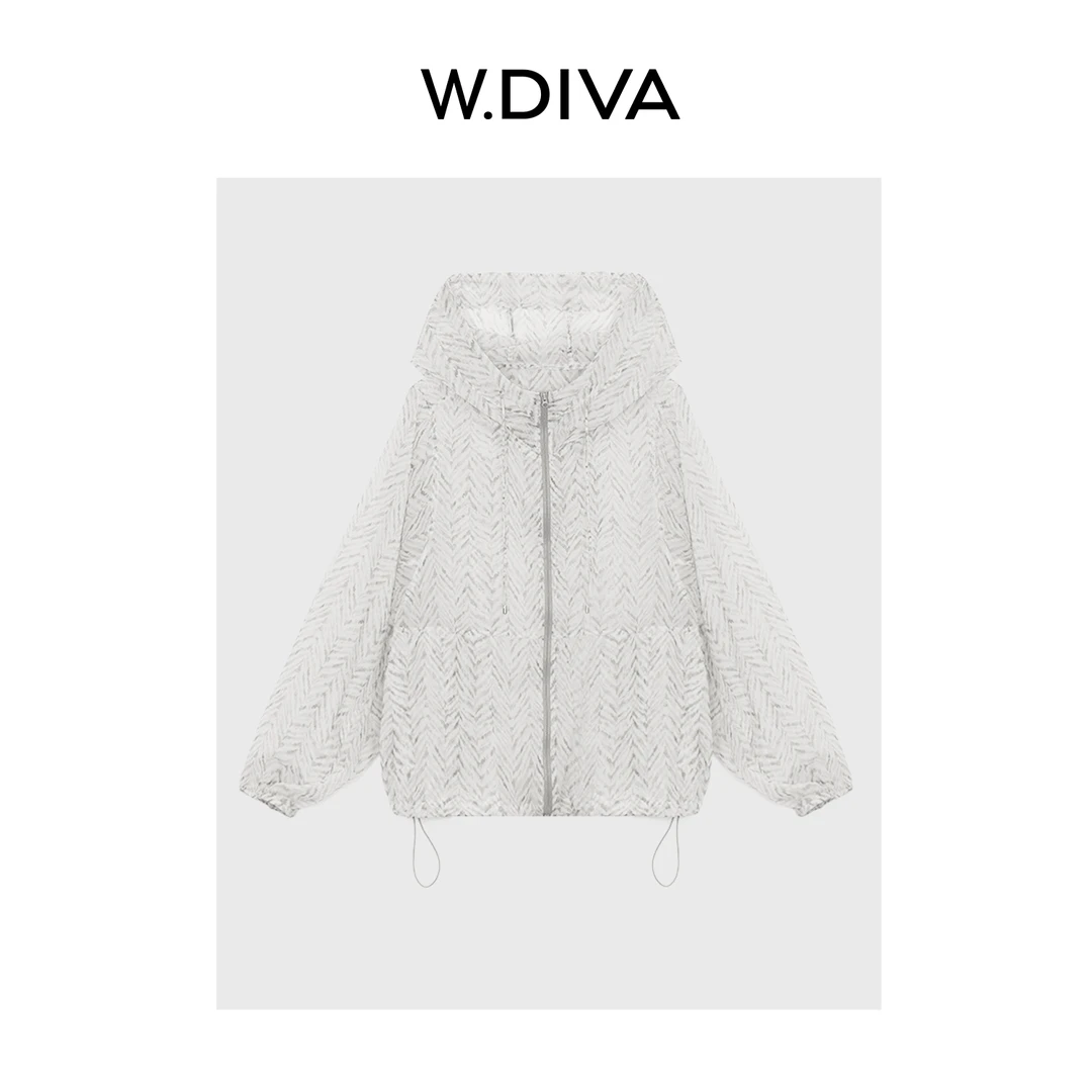 W.Diva【条纹防晒衣】UPF40+高密面料夏季出行连帽外套52C092086
