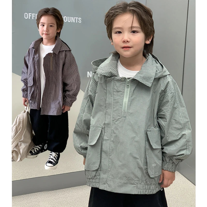 【不是套头】源源家童装男童连帽外套夹克春秋中大童上衣秋1