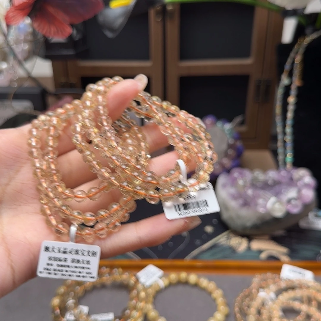 未镶嵌手链发晶金发晶多圈多样发一