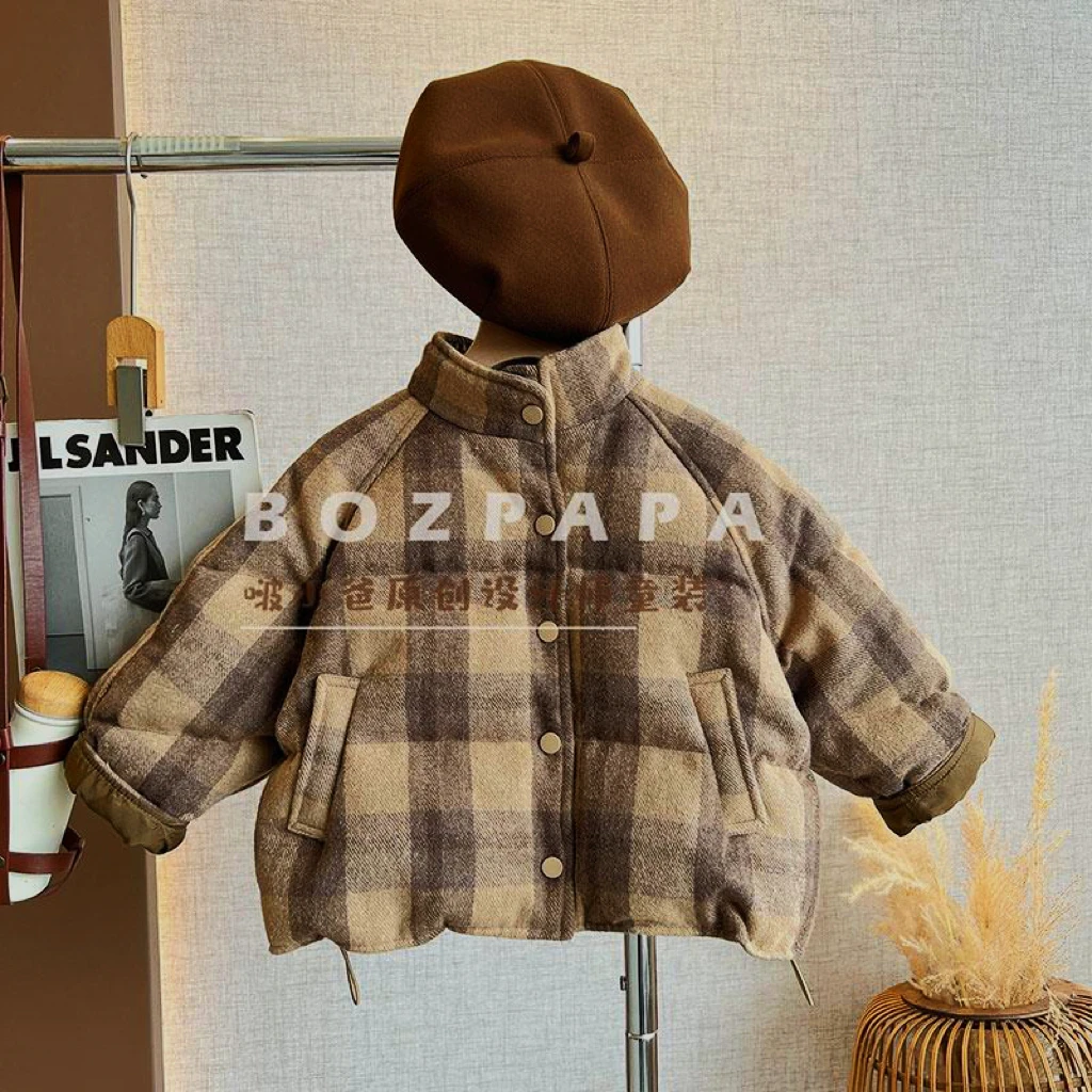 啵小爸【乳酪可颂】2025新款冬季保暖轻薄款时髦男宝羽绒服外套