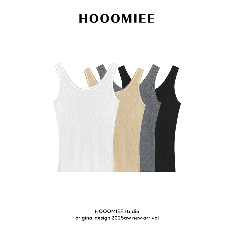 Hooomiee通勤日常时尚细针织百搭女士小背心YS25602