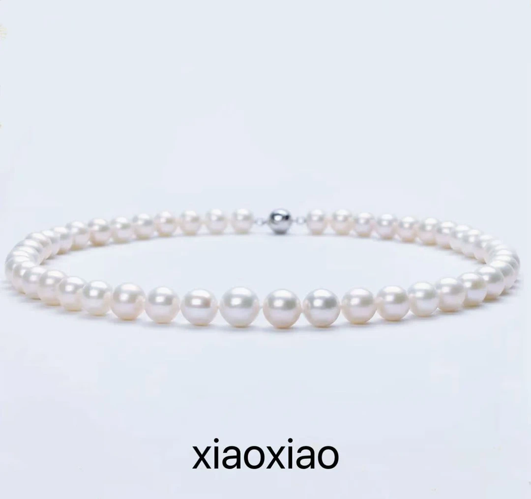 DF056 {特选无核}天然淡水白色珍珠项链10-11mm极微瑕（大证款）