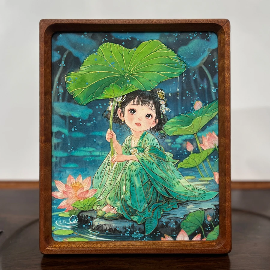 【和和美美】10纯手绘国风摆件新中式客厅家居装饰画手绘艺术摆台