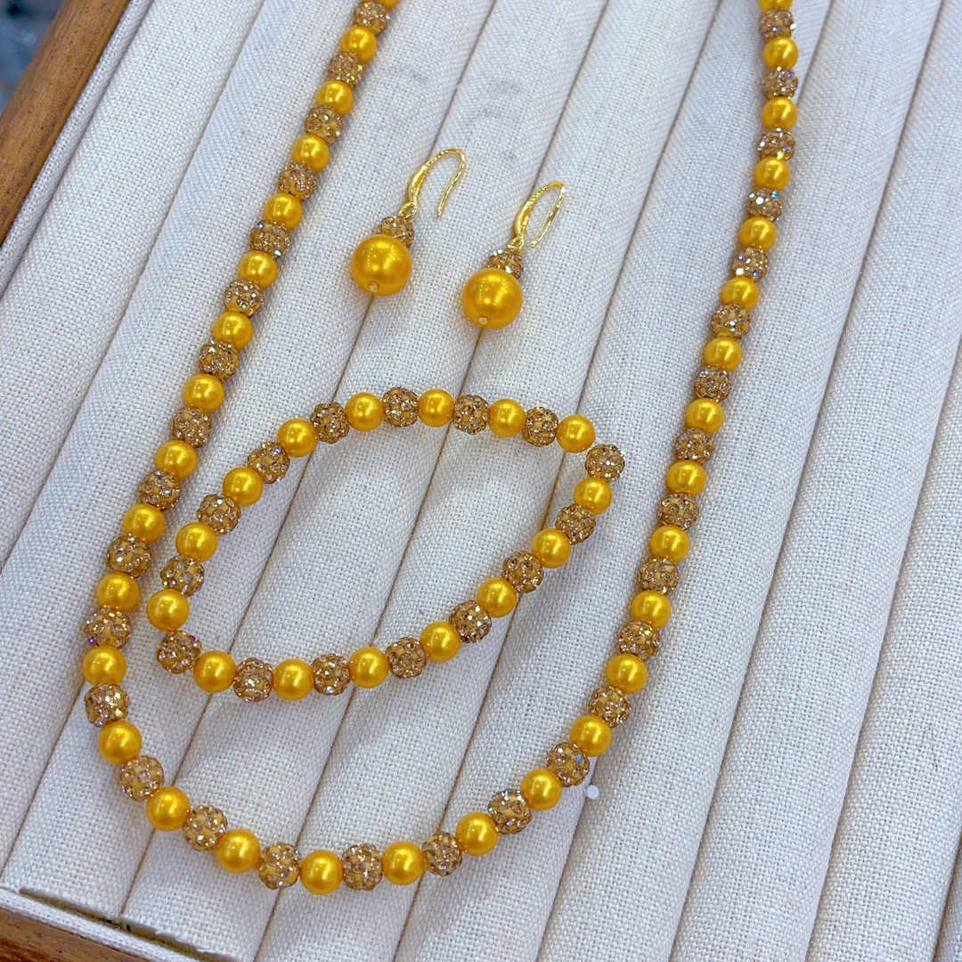 钛钢项链 1172新款三件套首饰耳环项链手链爆款白搭时尚金色