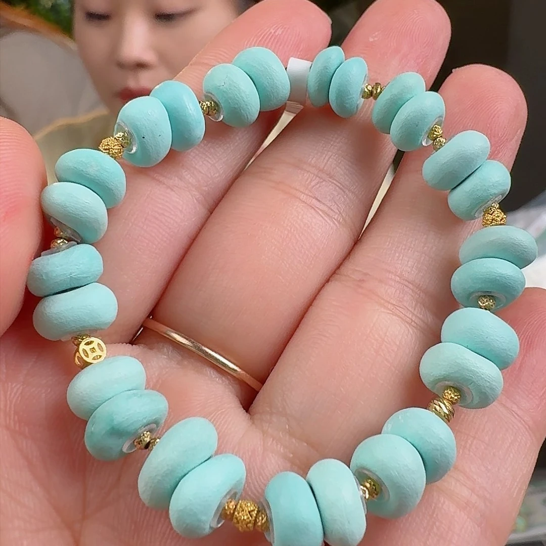 绿松石珠宝奇石18K金镶嵌