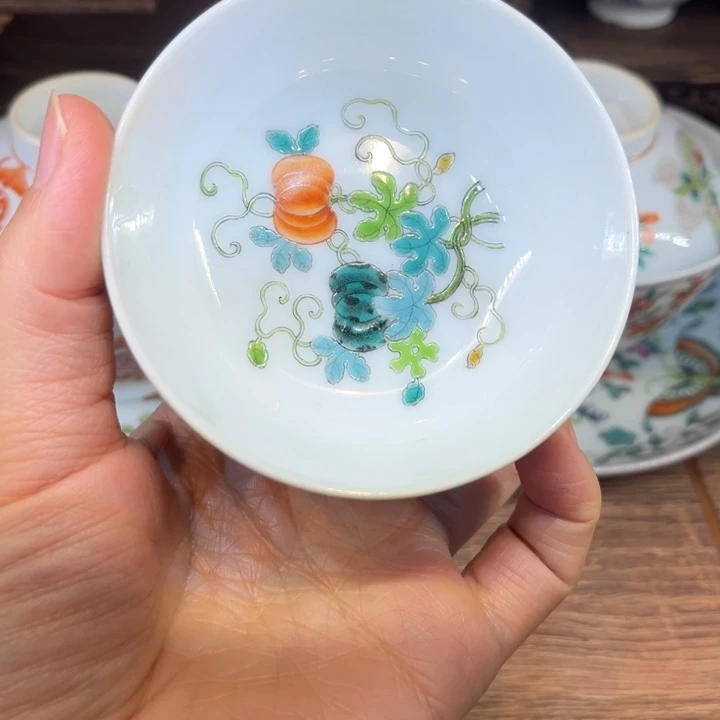 手绘茶杯盖碗陶瓷
