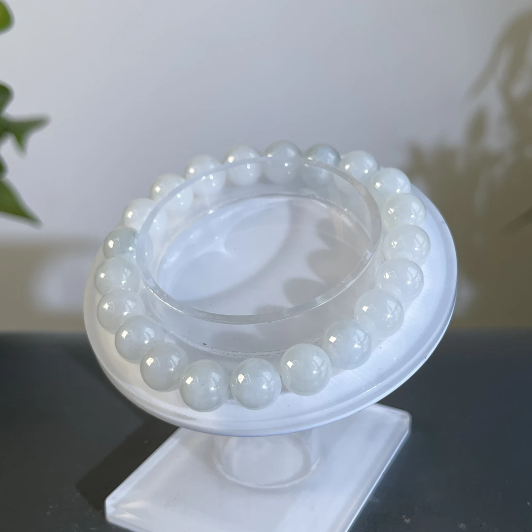 JGB28-41  天然缅甸A货翡翠  翡翠手串