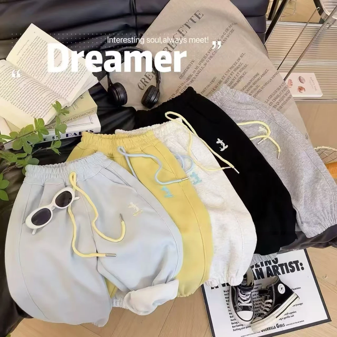 冬款.儿童百搭刺绣米奇加绒束脚卫裤4504-1