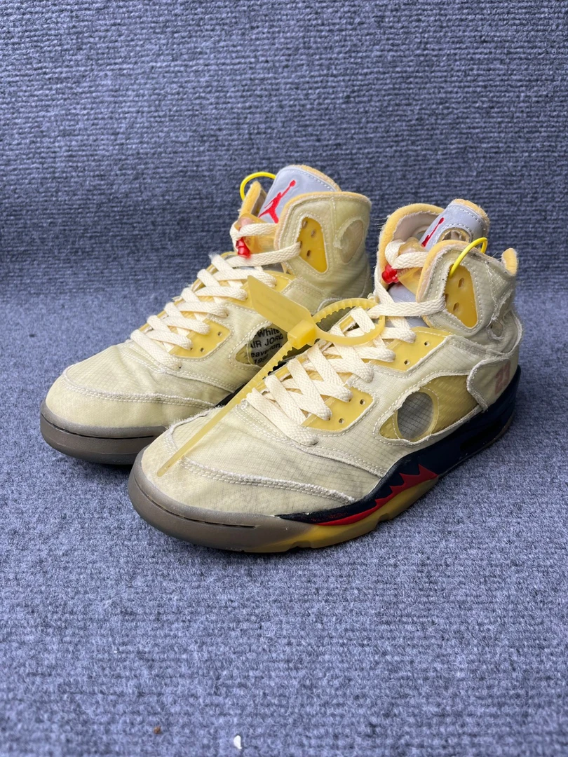 90新 MM6 42码乔5Ow白蝉翼 带扣 正品潮鞋/6726