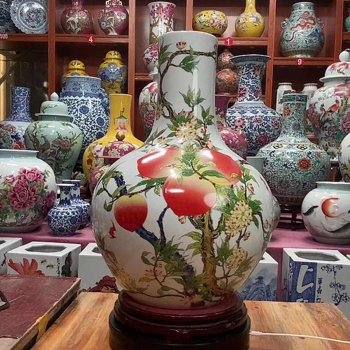 景德镇陶瓷手工手绘花瓶摆件
