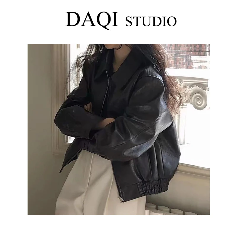 【宽松皮衣外套】雅丹春季新款休闲宽松皮衣外套G420-L677