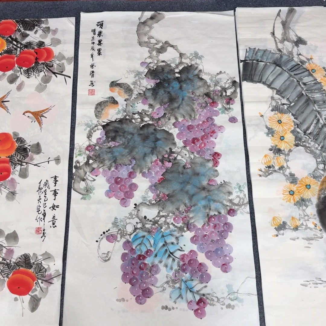 国画三尺尺寸50X100纯手绘作品