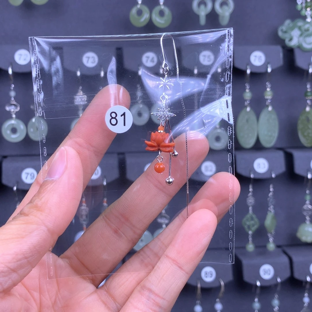 南红玛瑙耳饰银S925镶嵌仙****8