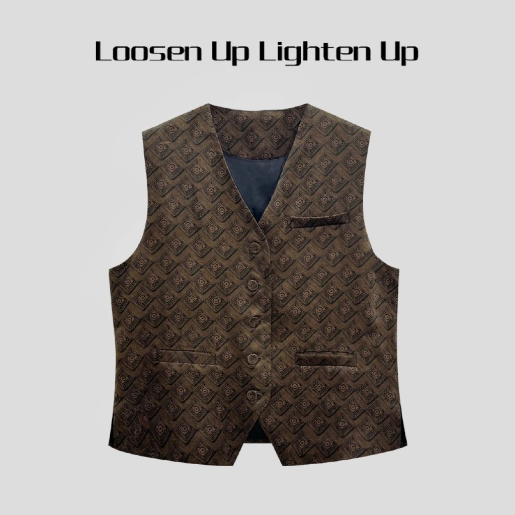 Loosen Up【金阙云纱】非遗香云纱中式老钱风28姆米真丝V领开扣马甲