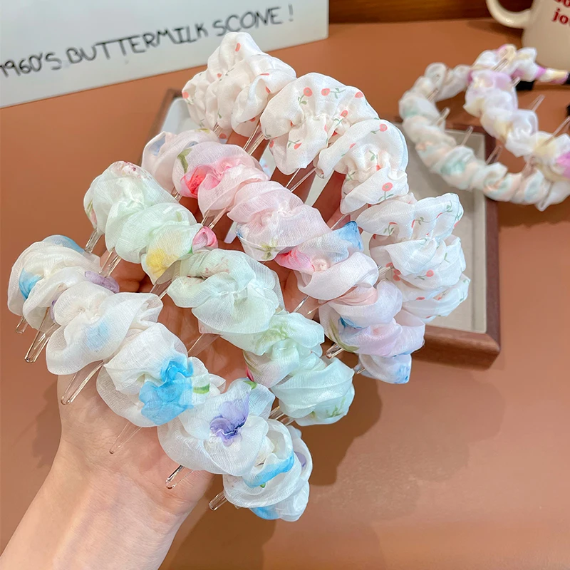 糖果色小肠发箍森系少女发箍儿童碎花可爱超仙仙气甜美小清新