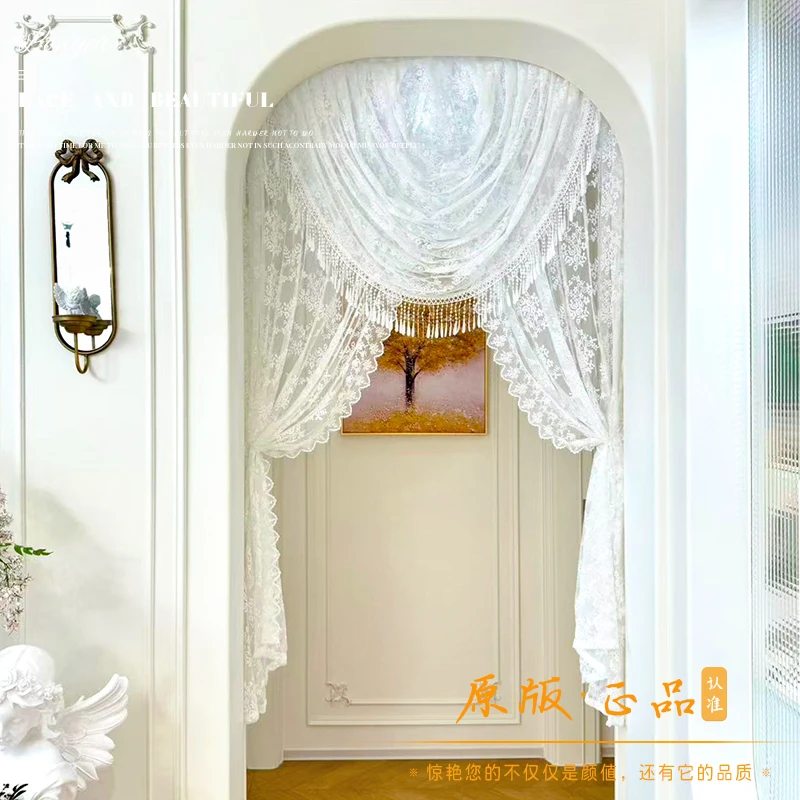 【原创高定】高奢法式风纱帘创意波幔门帘过道隔断帘子遮挡隐私纱帘