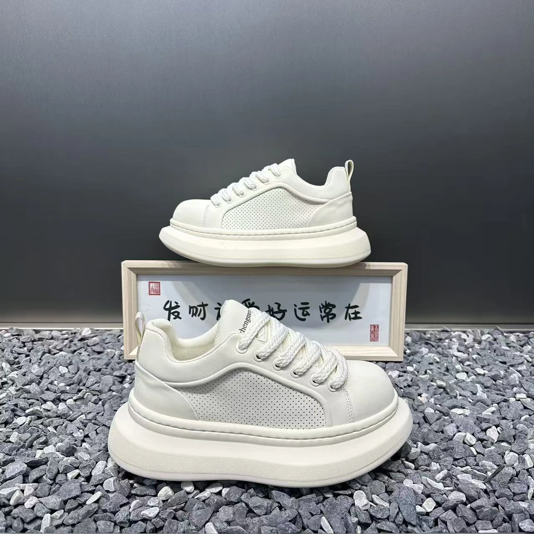 潮流男士时尚百搭透气打孔增高厚底休闲鞋舒适轻便软底男鞋