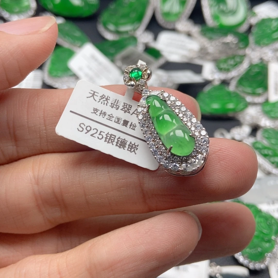 翡翠银S925镶嵌颈饰