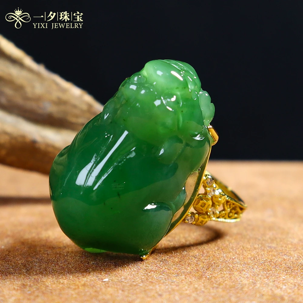 【双十二专属】 S925银和田玉貔貅戒指丨天然玉石丨多样性发一