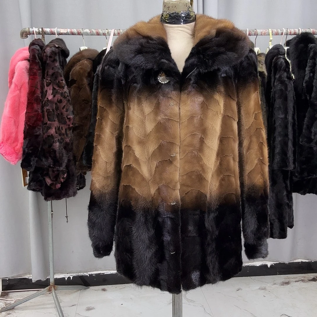 水貂拼貂真皮真毛