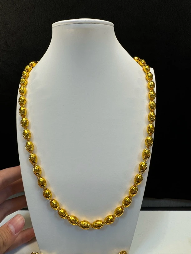 合金项链 亮面镂空六字经文 灯笼链