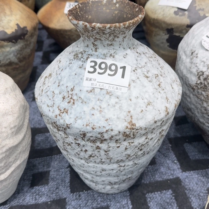 瓷片景德镇高温花器编码3991高33口6默认无孔