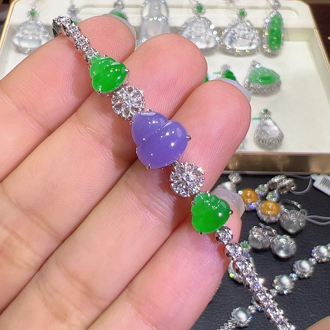 翡翠18K金镶嵌手链