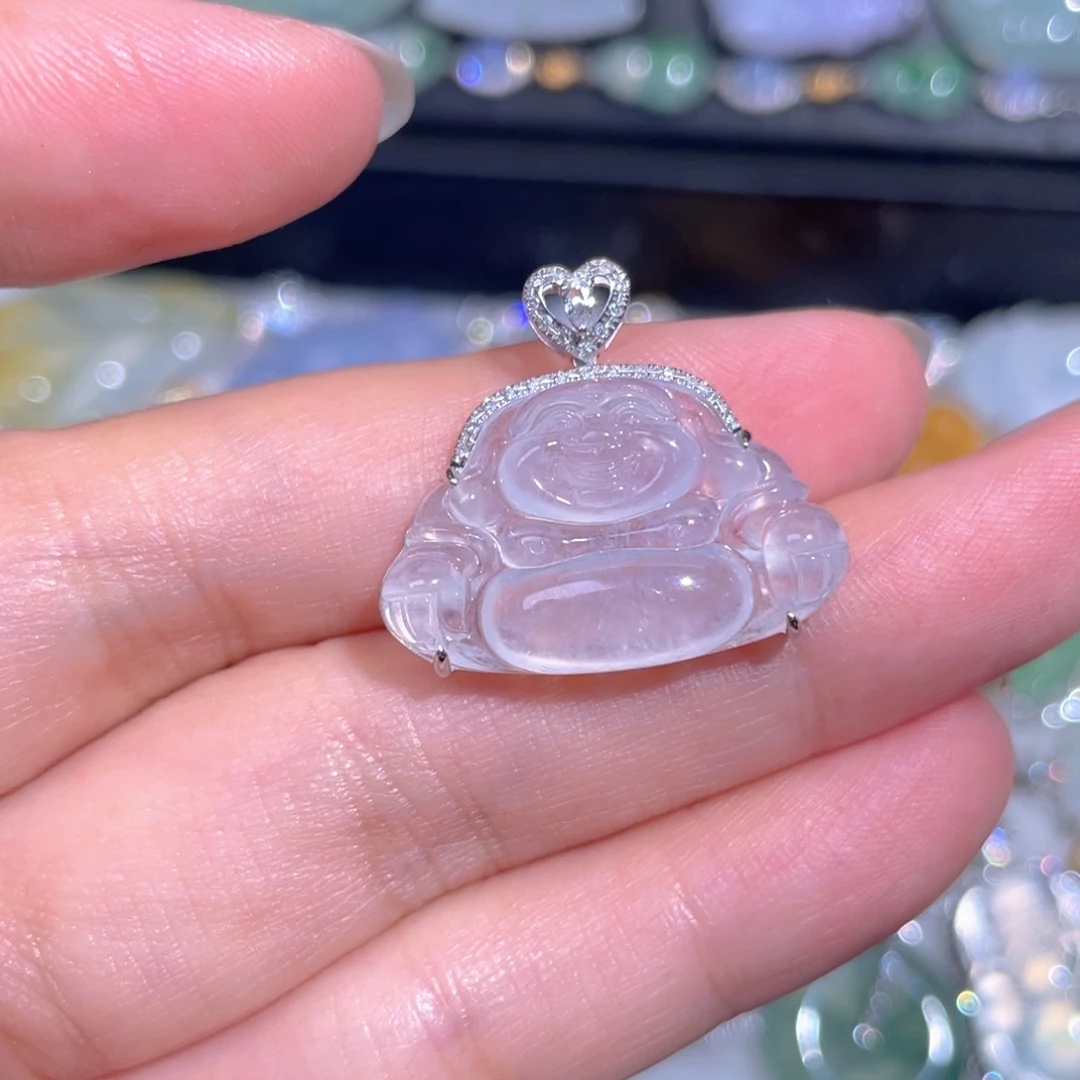 颈饰18K金镶嵌翡翠翡翠