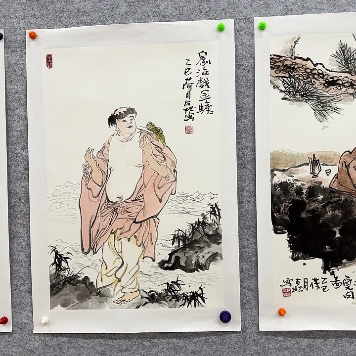 国画花鸟等多种鸟类的栖息