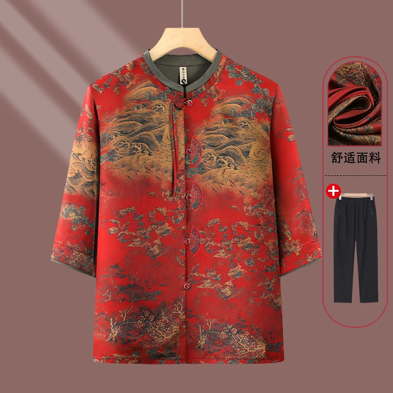 中老年人女春装衬衫奶奶衬衣新中式国风长袖妈妈新款老太太衣服