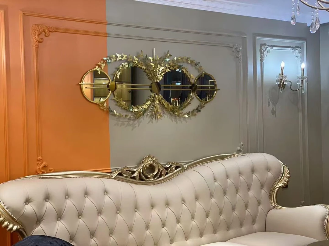 150x60蝴蝶式镜子金属铁艺壁挂卧室床头玄关客厅墙面立体装饰挂饰