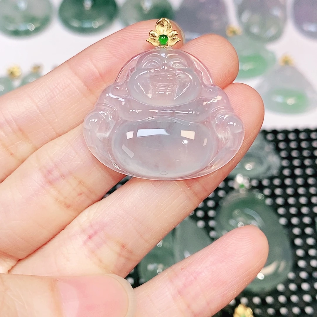 哎***·吊坠(不含链)18K金镶嵌翡翠