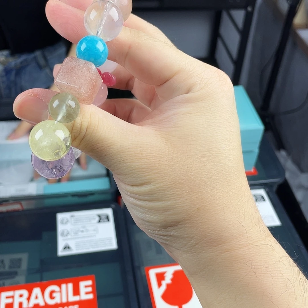 银S925镀金镶嵌手串水晶
