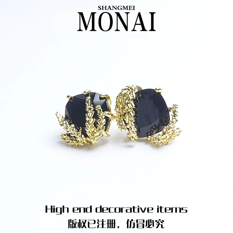 铜合金耳饰 【E137】个性简约奢华设计款时尚气质精致耳饰