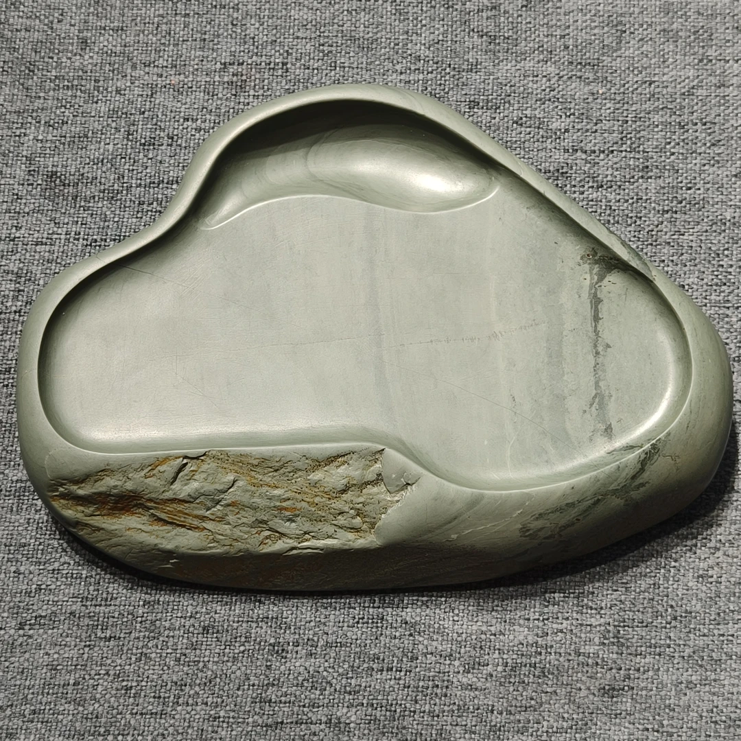 老坑洮砚，黄志民大师纯手工雕刻随型砚，尺寸15*10.2*2厘米