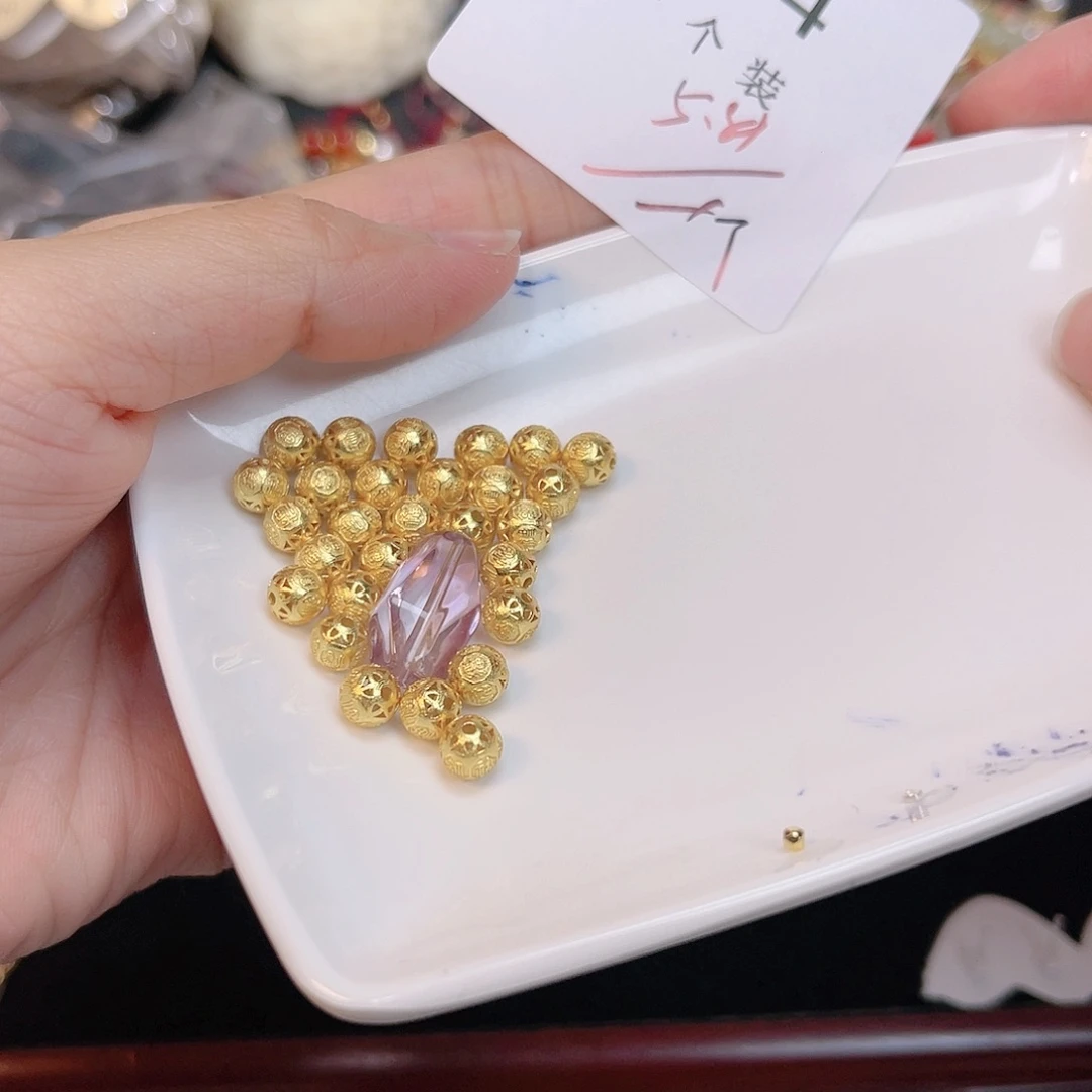 紫晶珠宝半成品银S925镀金镶嵌44