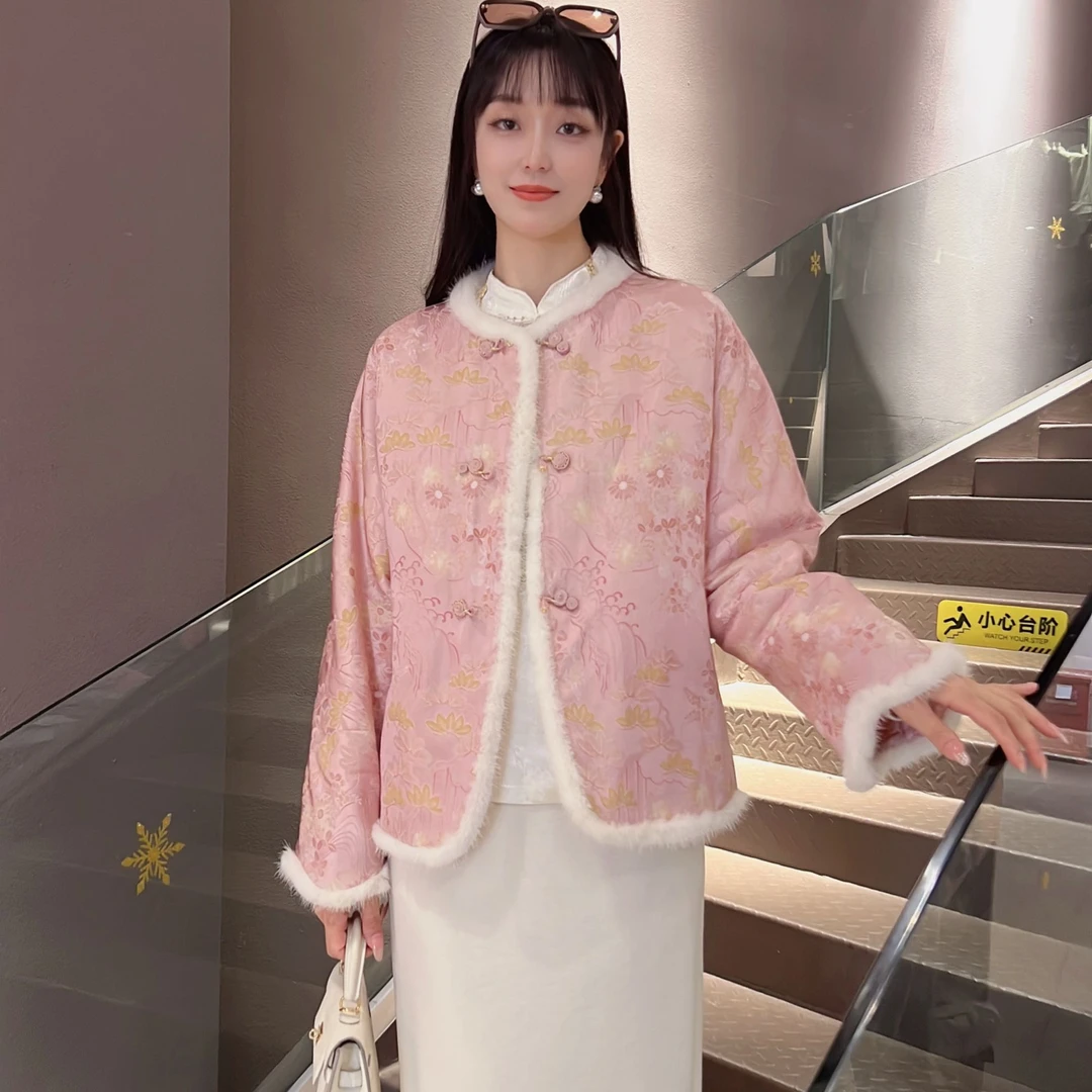 《七七定制》《合意》时尚新中式长袖复古休闲中国风加厚棉服2972