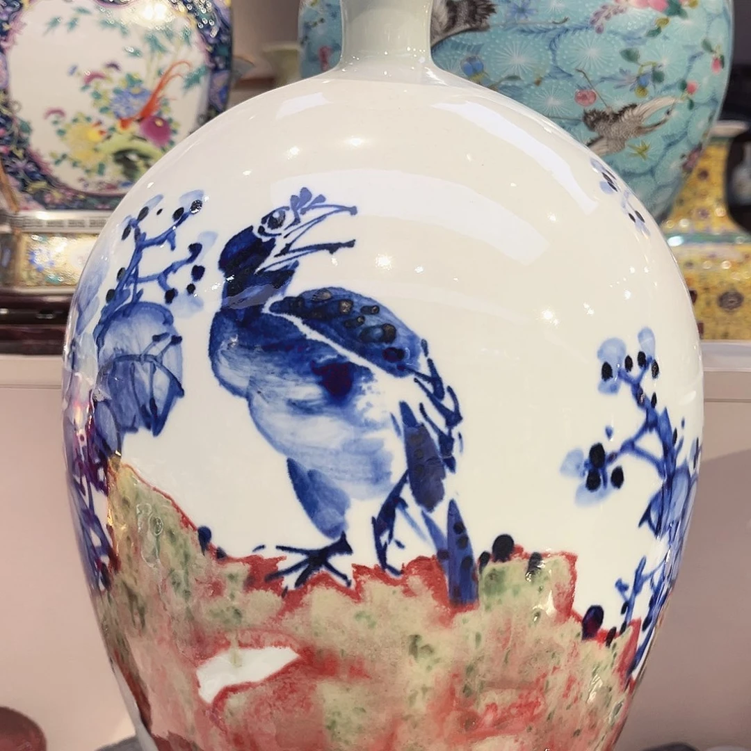 咖***)陶瓷景德镇陶瓷花瓶35公分