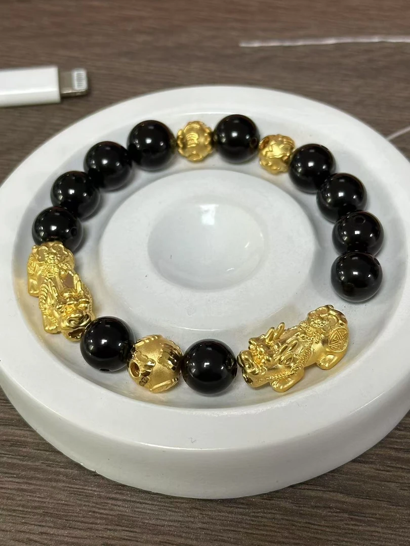 【足金999】卡10转运珠+卡8转运珠+黄金貔貅