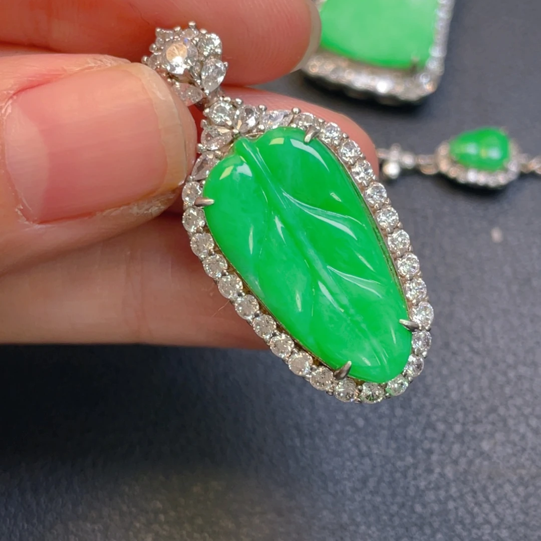 翡翠银S925镶嵌吊坠(不含链)