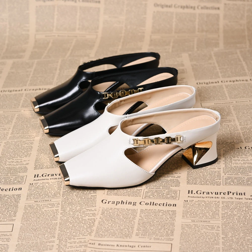 【万达撤柜】法式镂空包头鞋女夏外穿圆头一脚蹬半拖百搭软底气质