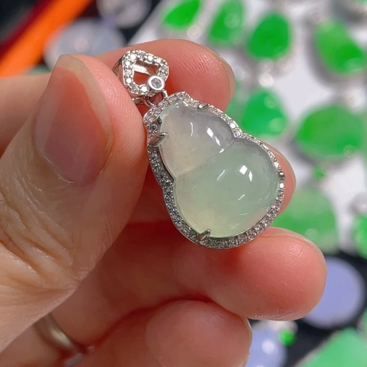 翡翠银S925镶嵌吊坠(不含链)