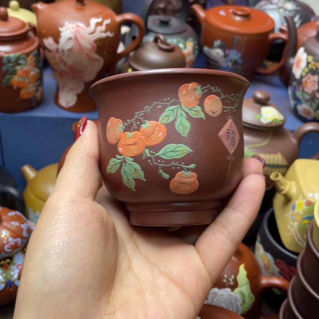 茶杯红泥紫砂主人杯150cc