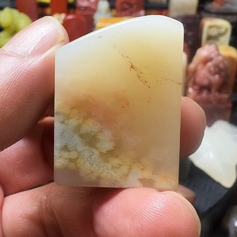寿山石魚籽冻印章
