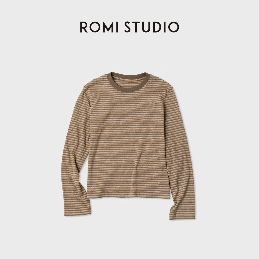 ROMI STUDIO"秋日暖阳"细密磨毛舒适柔软百搭长袖T恤RWCAS65454