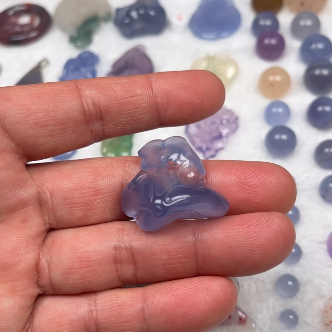 玛瑙/玉髓未镶嵌吊坠(不含链)荷叶