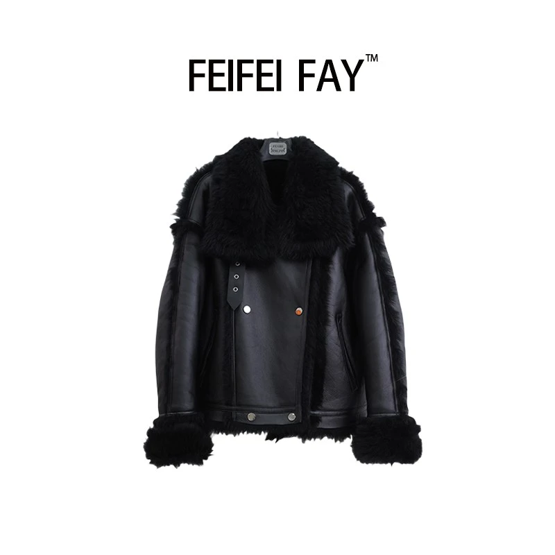 ZIKUO/紫阔2025冬季新款机车风托斯卡纳两面穿原生态皮毛一体0798